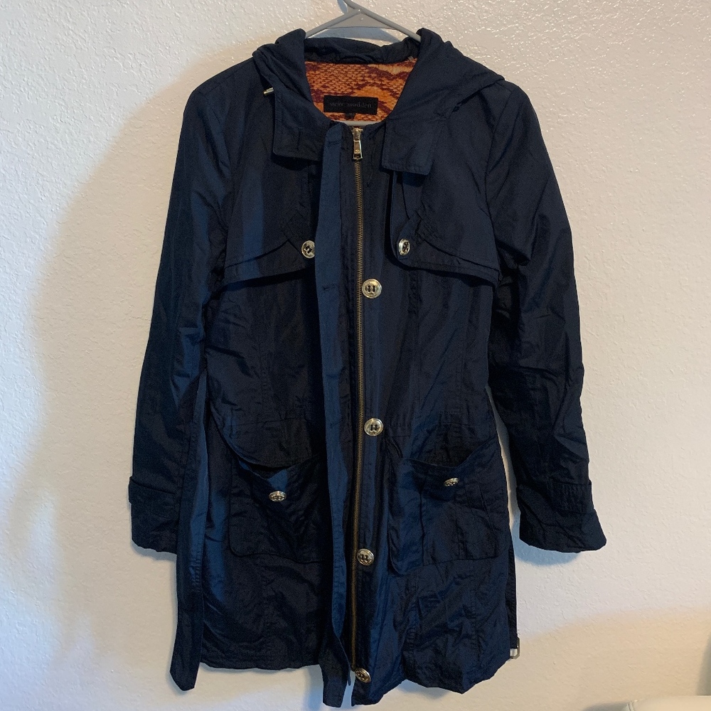 Steve Madden Dark Navy Blue Rain Coat
